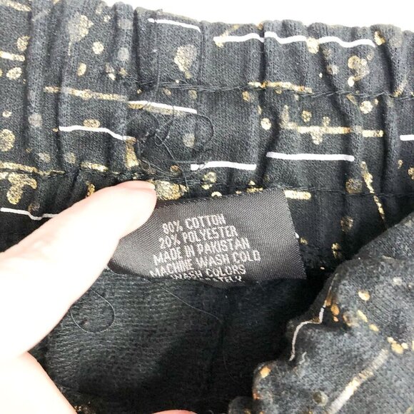 Legendary Status Metallic Paint Splatter Athletic Shorts Black Gold Medium Mens - Picture 7 of 7